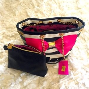 Betsey Johnson Purse with Cosmetic Bag